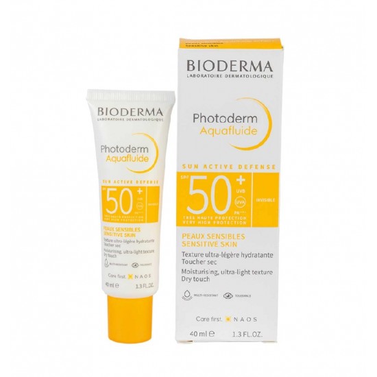 ضد آفتاب بایودرما Bioderma مدل Photoderm Aquafluide حاوی spf 50 برای پوستهای حساس حجم 40 میل