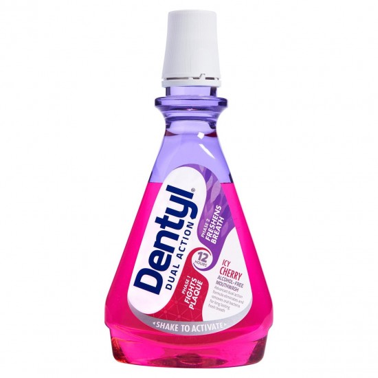 دهانشویه دوفاز دنتیل Dentyl با رایحه Ice cherry حجم 500 میل دهانشویه دوفاز دنتیل Dentyl با رایحه Ice cherry حجم 500 میل