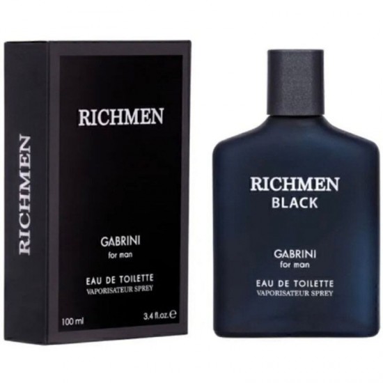 ادوتویلت گابرینی ریچ من Gabrini Rich Men مدل Black رایحه عنبر و مشک حجم 100 میل