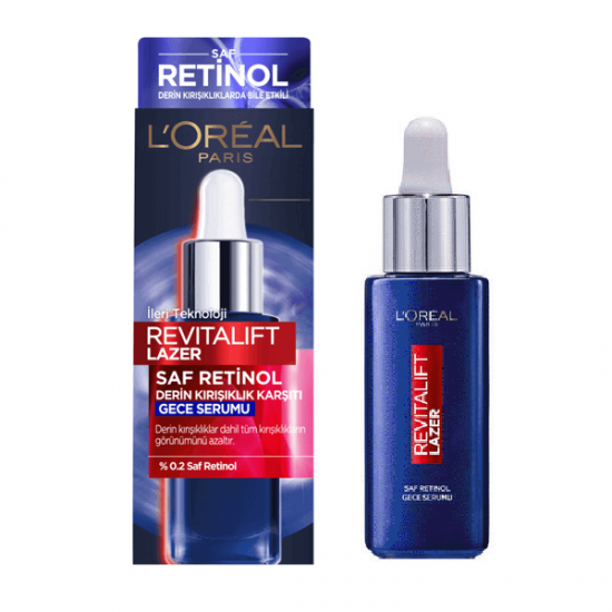 سرم شب ضد چروک لورال  Loreal مدل Revitalift Lazer حاوی رتینول حجم 30 میل