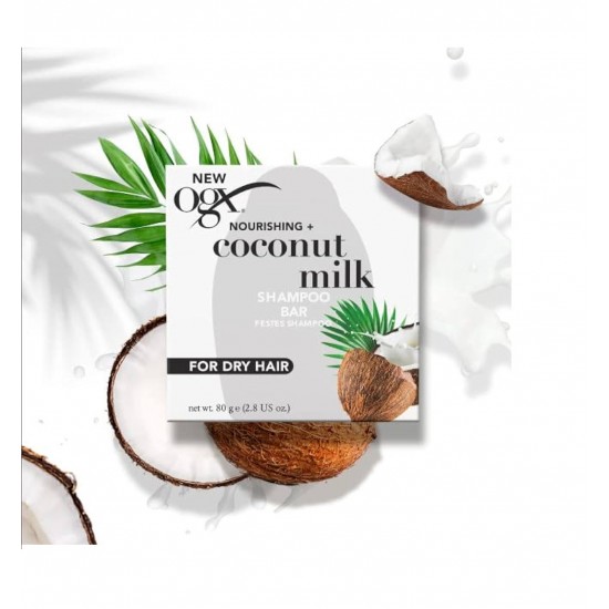  شامپو جامد او جی ایکس OGX مرطوب کننده شیر نارگیل مدل Nourishing + Coconut Milk وزن 80 گرم