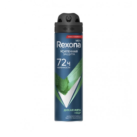  اسپری دئودورانت رکسونا Rexona مدل Жаркая мята и кедр مردانه 72 ساعته حجم 150 میل