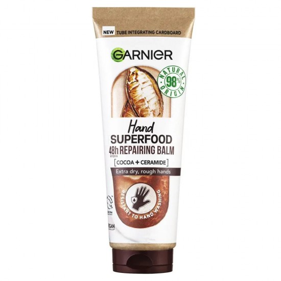 کرم دست گارنیر Garnier مدل SuperFood حاوی کره کاکائو و سرامید حجم 75 میل کرم دست گارنیر Garnier مدل SuperFood حاوی کره کاکائو و سرامید حجم 75 میل