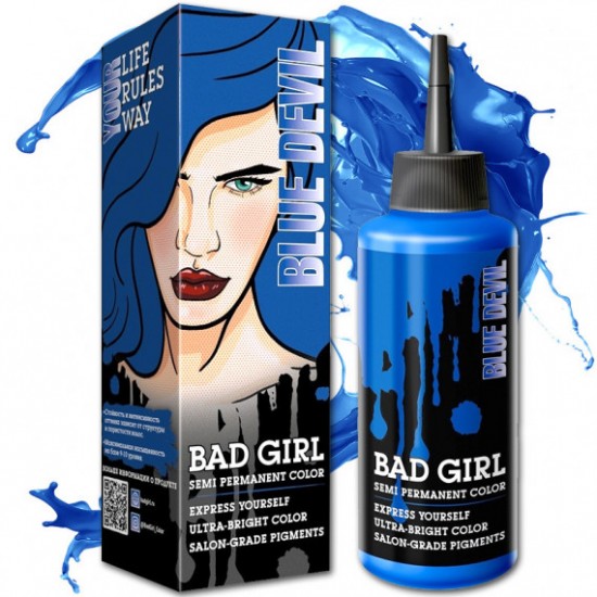 شامپو رنگ بد گرل Bad Girl رنگ آبی مدل Blu Devil حجم 150 میل