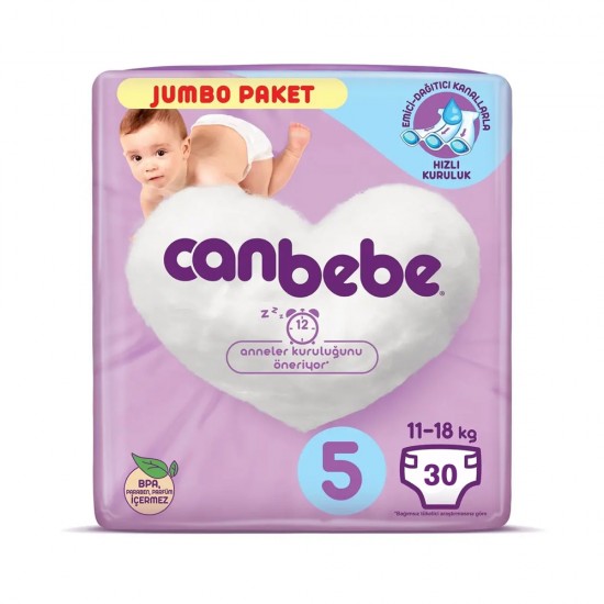 پوشک بچه جان ب ب Canbebeb سایز 5 بسته 30 عددی