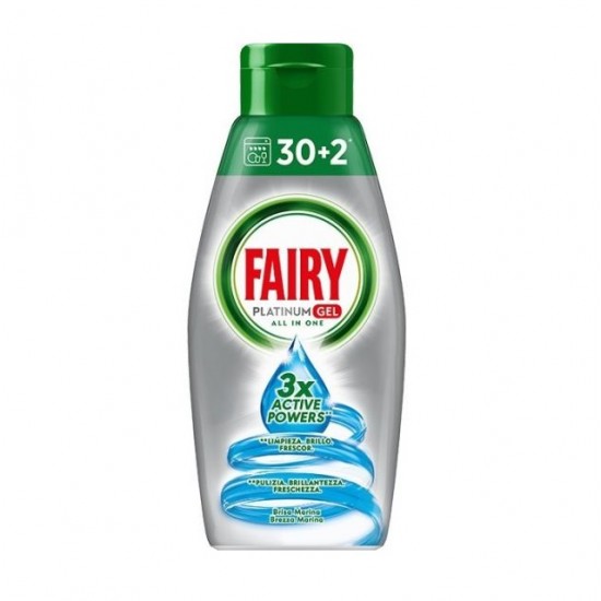 ژل ماشین ظرفشویی فیری Fairy مدل 3X Active Powers حجم 650 میل 32 بار مصرف