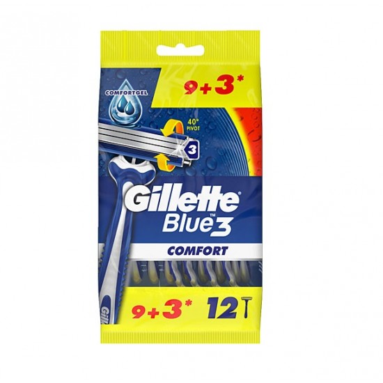 خودتراش 3 لبه ژیلت Gillette Blue 3 بسته 12 عددی