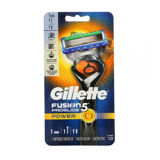ست ژیلت فیوژن Gillette Fusion 5 Power Proglide پنج لبه حاوی دسته و یدک و باتری