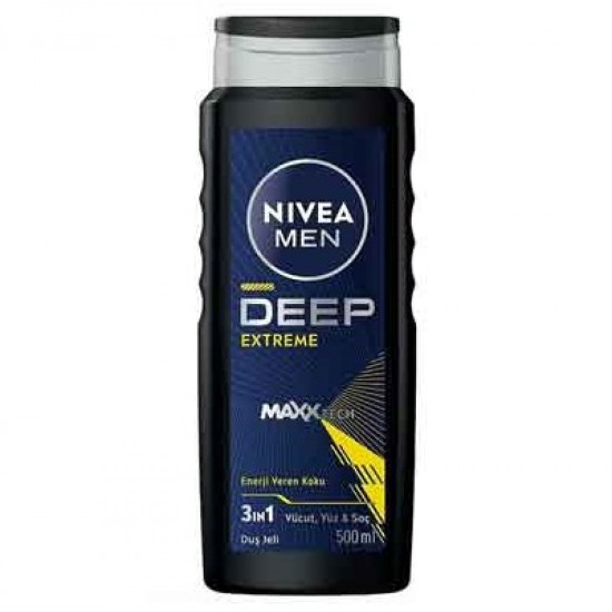 شامپو سر و بدن و صورت مردانه نیوا Nivea مدل Deep Extreme حجم 500 میل