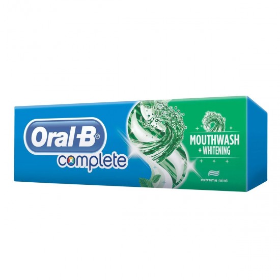 خمیر دندان اورال بی Oral-B نعنایی مدل Complete Mouthwash+Whitening حجم 100 میل