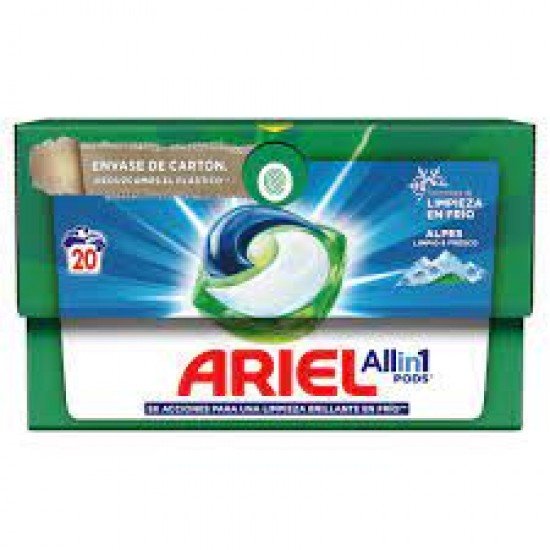 قرص ژله ای لباسشویی آریل آلمانی 3 کاره مدل Ariel 3in1 pods بسته 20 عددی