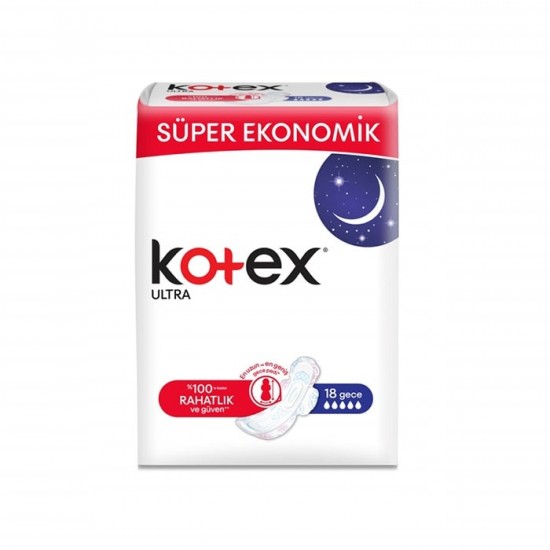 نوار بهداشتی کوتکس kotex شب مدل Ultra بسته 16 عددی