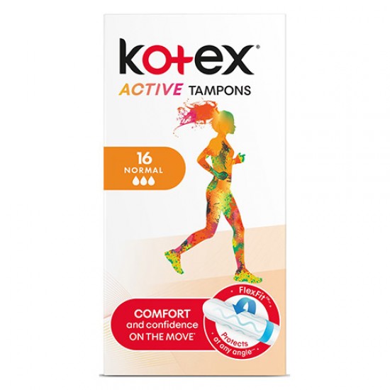 تامپون کوتکس KOTEX مدل Active Tampons Normal بسته 16 عددی